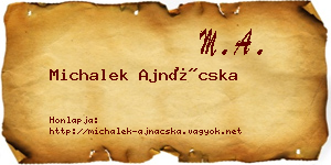 Michalek Ajnácska névjegykártya